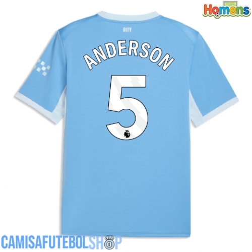 Camisa de time de futebol Manchester City Elliot Anderson #5 Replicas 1º Equipamento 2026-27 Manga Curta